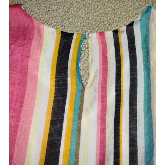 Women's Boutique Listicle Multicolor Striped Bell-Sleeve Shift Dress (Size Lg) - Picture 6 of 8